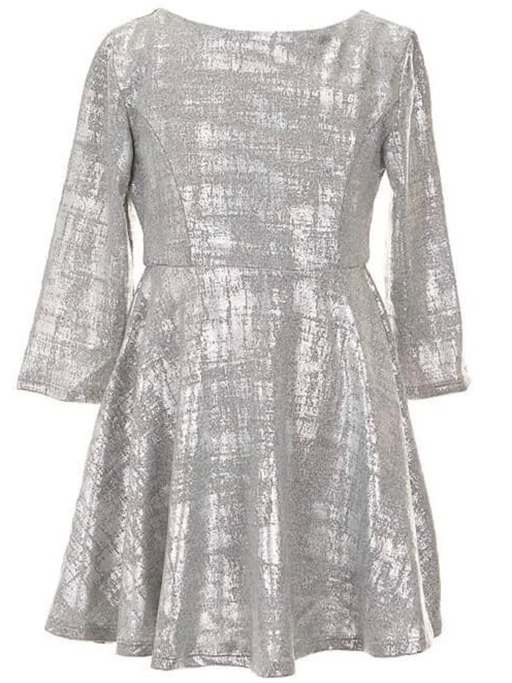 Rare Editions Silver Sparkle Fit and Flare Dress Girls Size 7